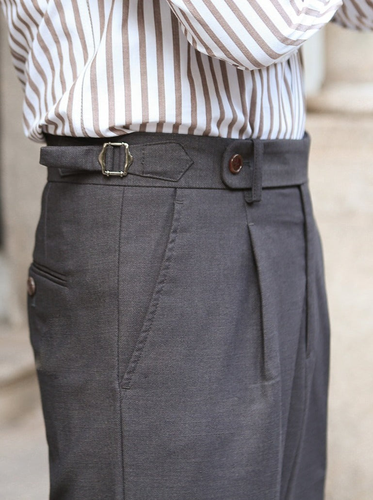 Antibes Wool Blend Pleated Trousers