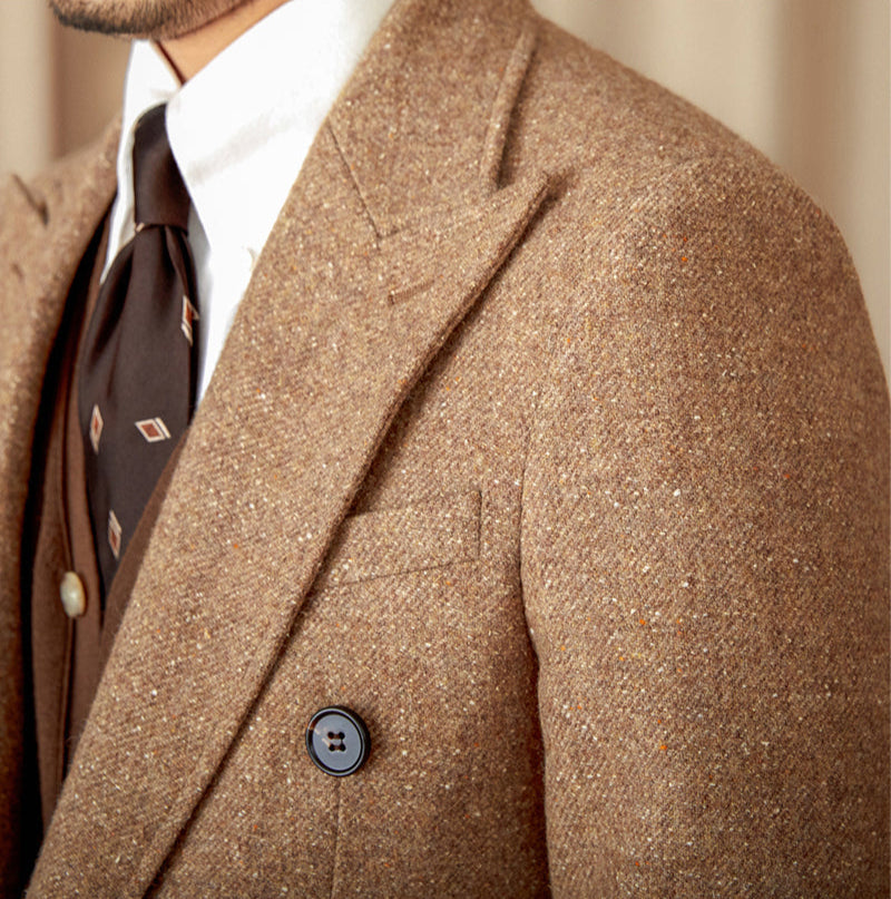 Rome Wool Silk Blend Double Breasted Coat