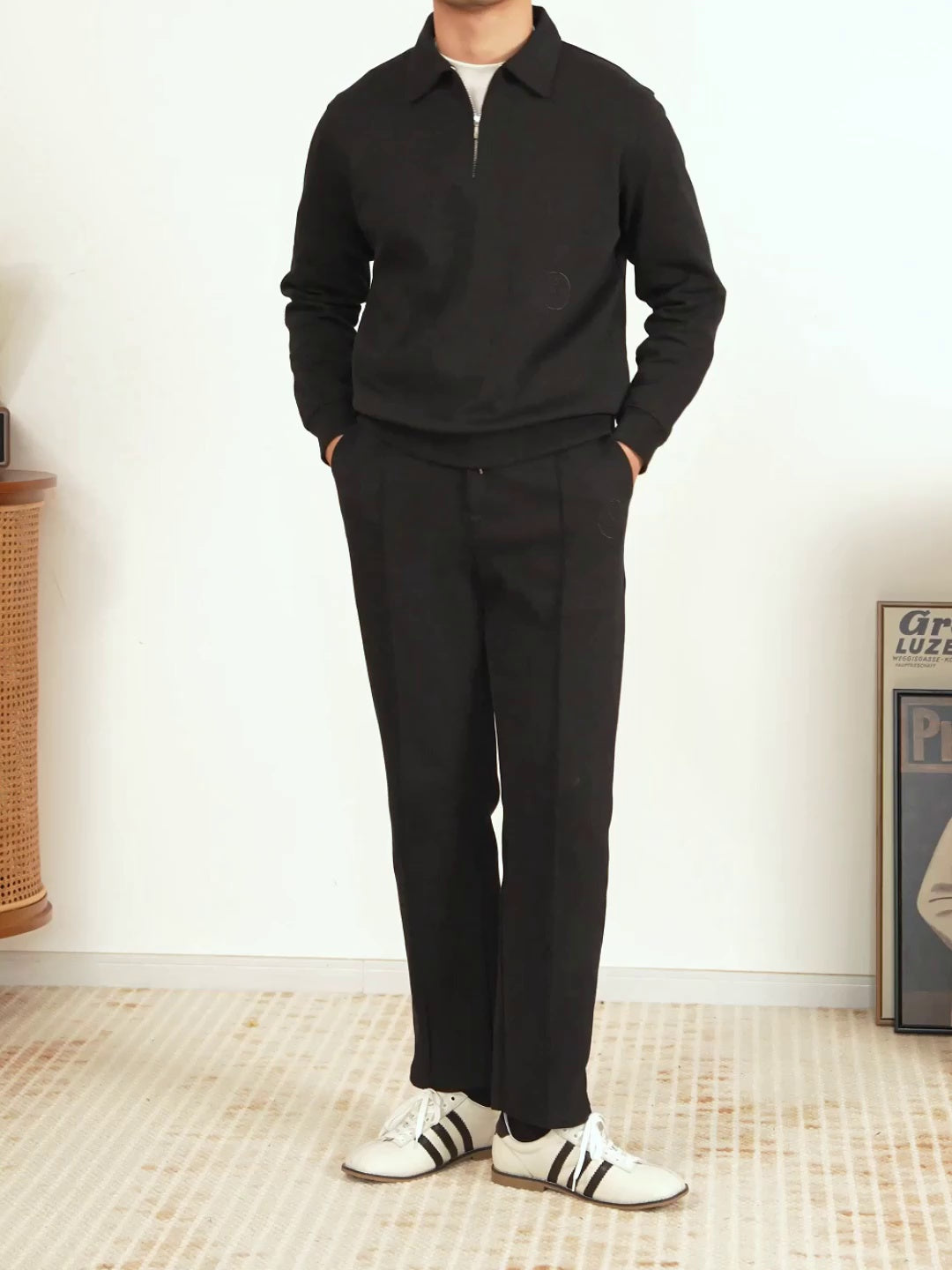 Leisure Cotton Straight Fit Pleated Trousers