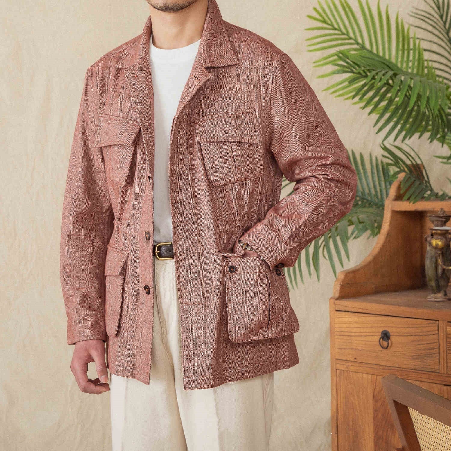 Herringbone Cotton Hunting Jacket