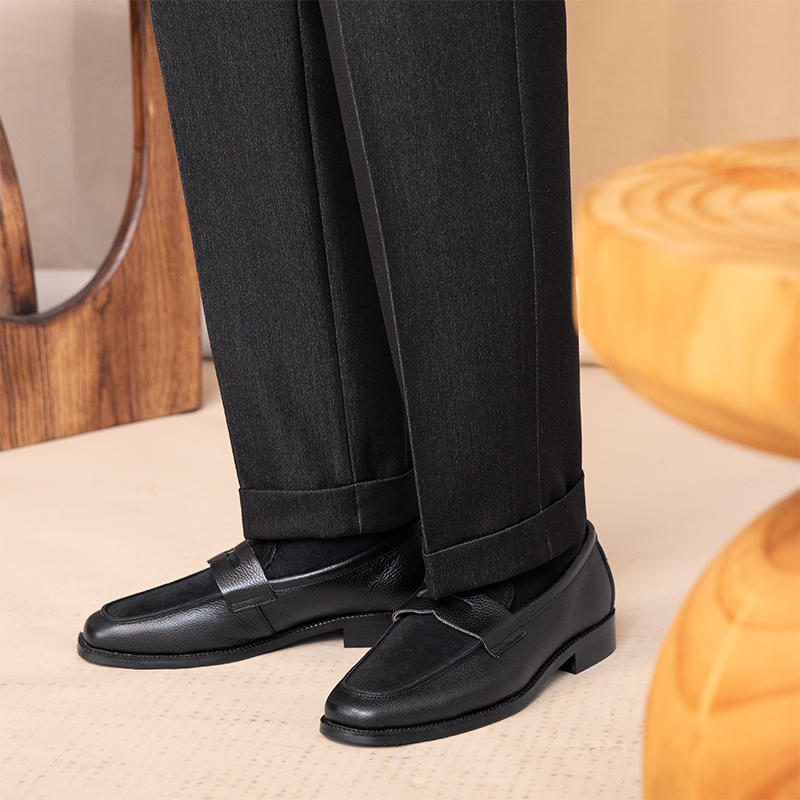 La Roche Contrast Suede Penny Loafers