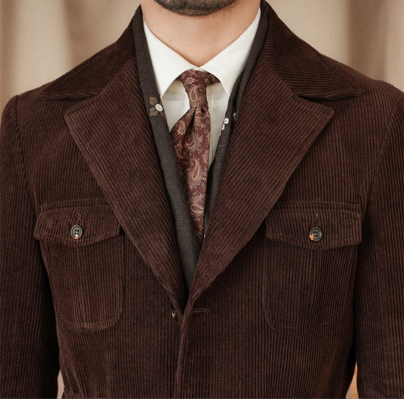 Lincoln Corduroy Cotton Suit Collar Jacket
