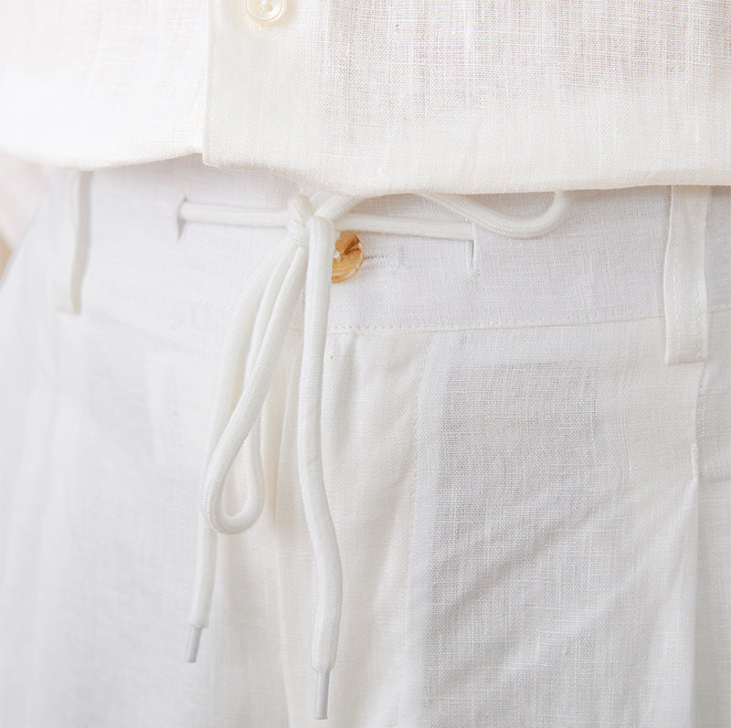 Zakynthos Pleated Linen Trousers
