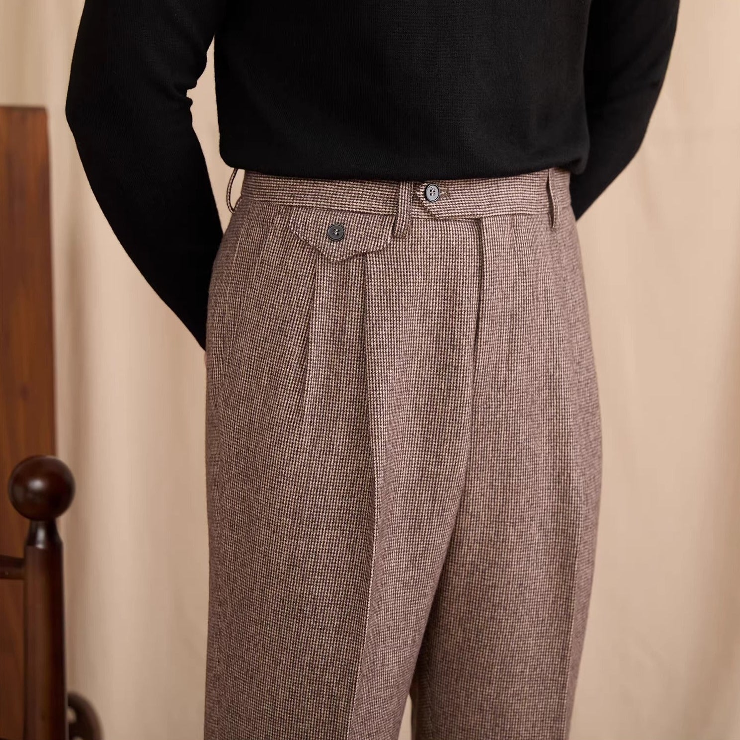 Cheltenham Houndstooth High Waisted Trousers