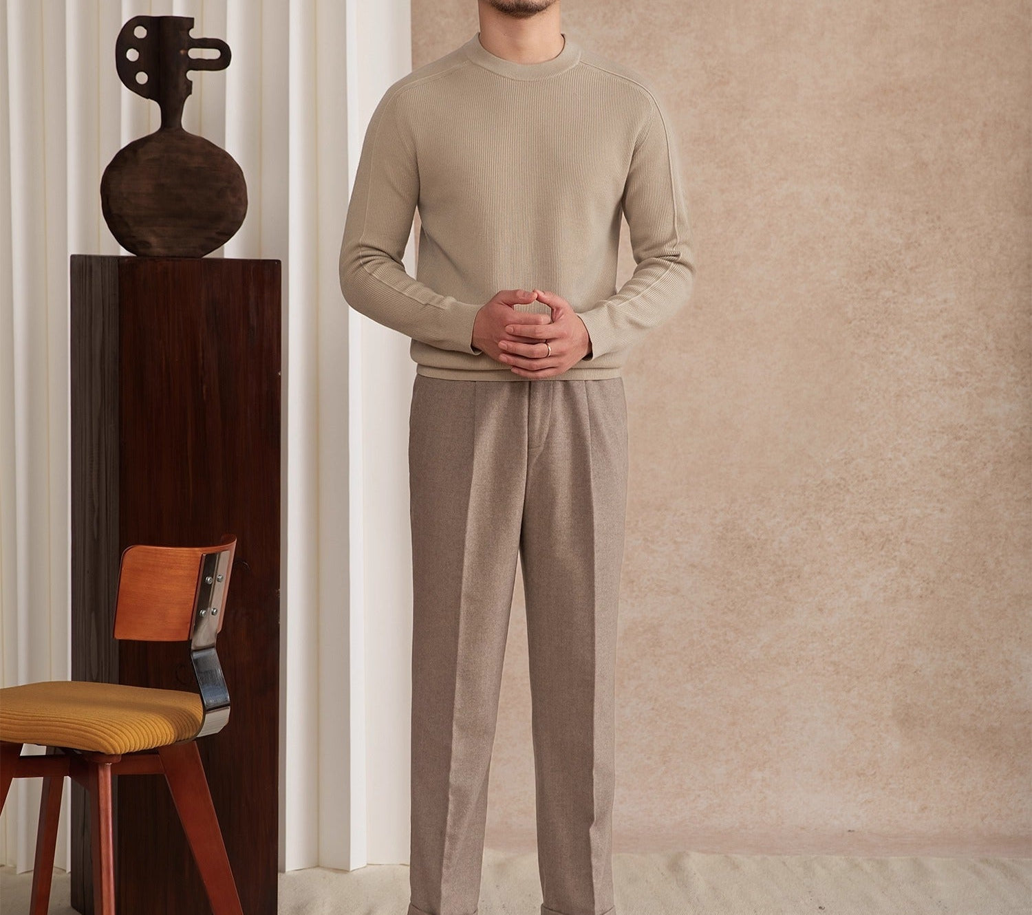 Alpina Wool Blend Long Sleeve Ribbed Jumper